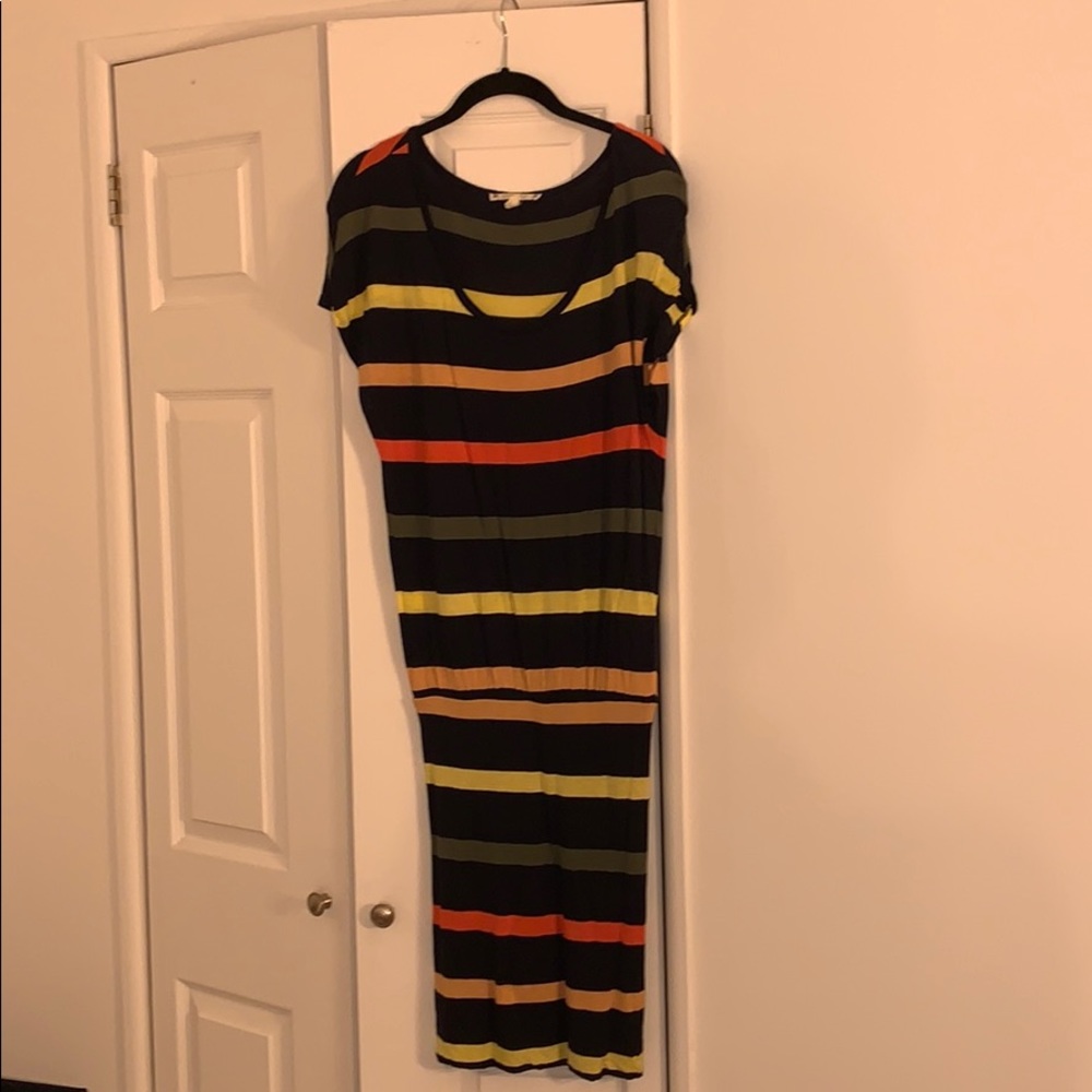 Multi Color Striped Tee Shirt Dress